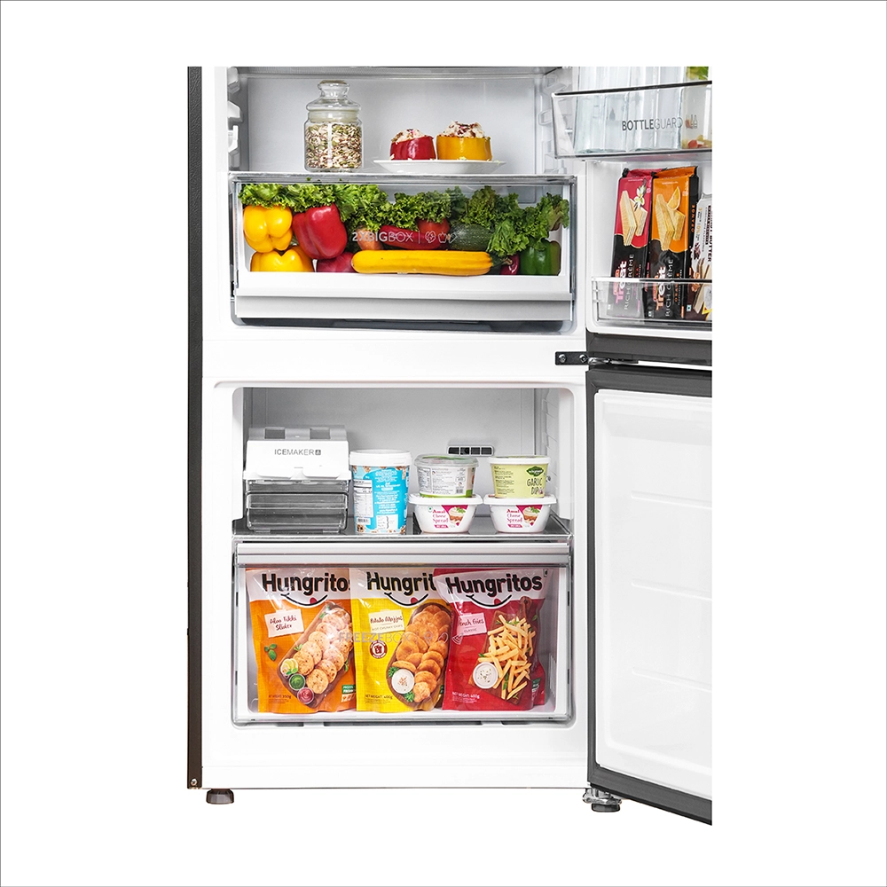 Haier 325L 3 Star Brushline Silver Bottom Mount Refrigerator